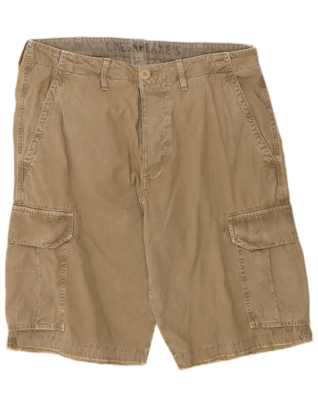 Pantaloncini cargo da uomo vintage W33 cotone gessato medio kaki