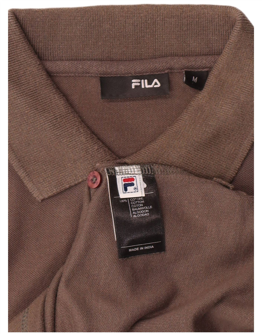 Polo da uomo FILA in cotone grigio medio classico