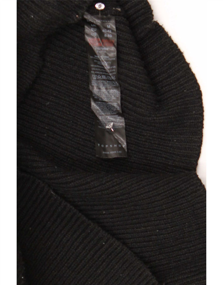 Maglione maglione oversize da donna con collo alto Topshop UK 14 medio nero
