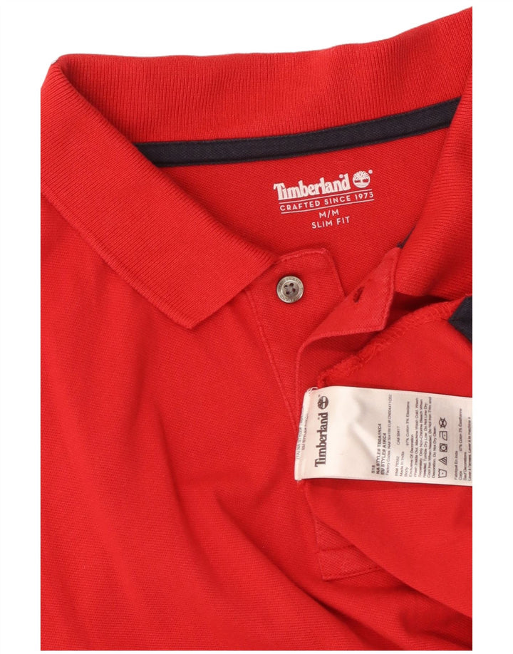 Polo da uomo slim fit TIMBERLAND in cotone rosso medio