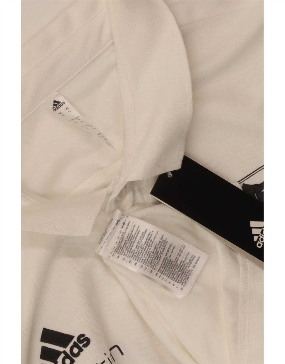 Polo grafica da uomo Adidas XL in cotone bianco
