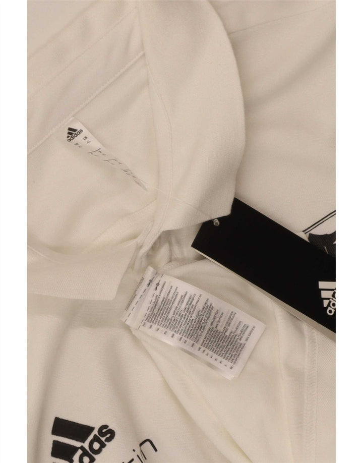 Polo grafica da uomo Adidas XL in cotone bianco