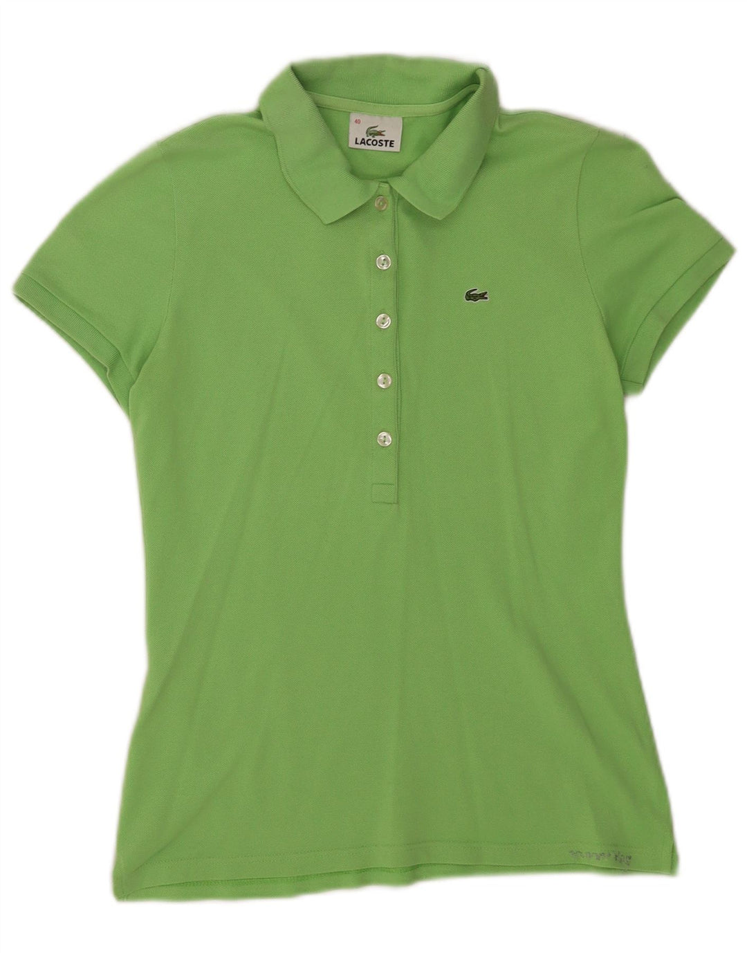 Polo da donna Lacoste taglia 40 in cotone verde medio