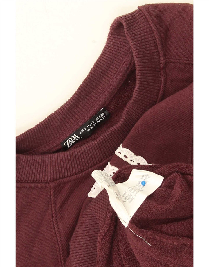 Felpa oversize da donna Zara UK 10 Small Maroon Colourblock