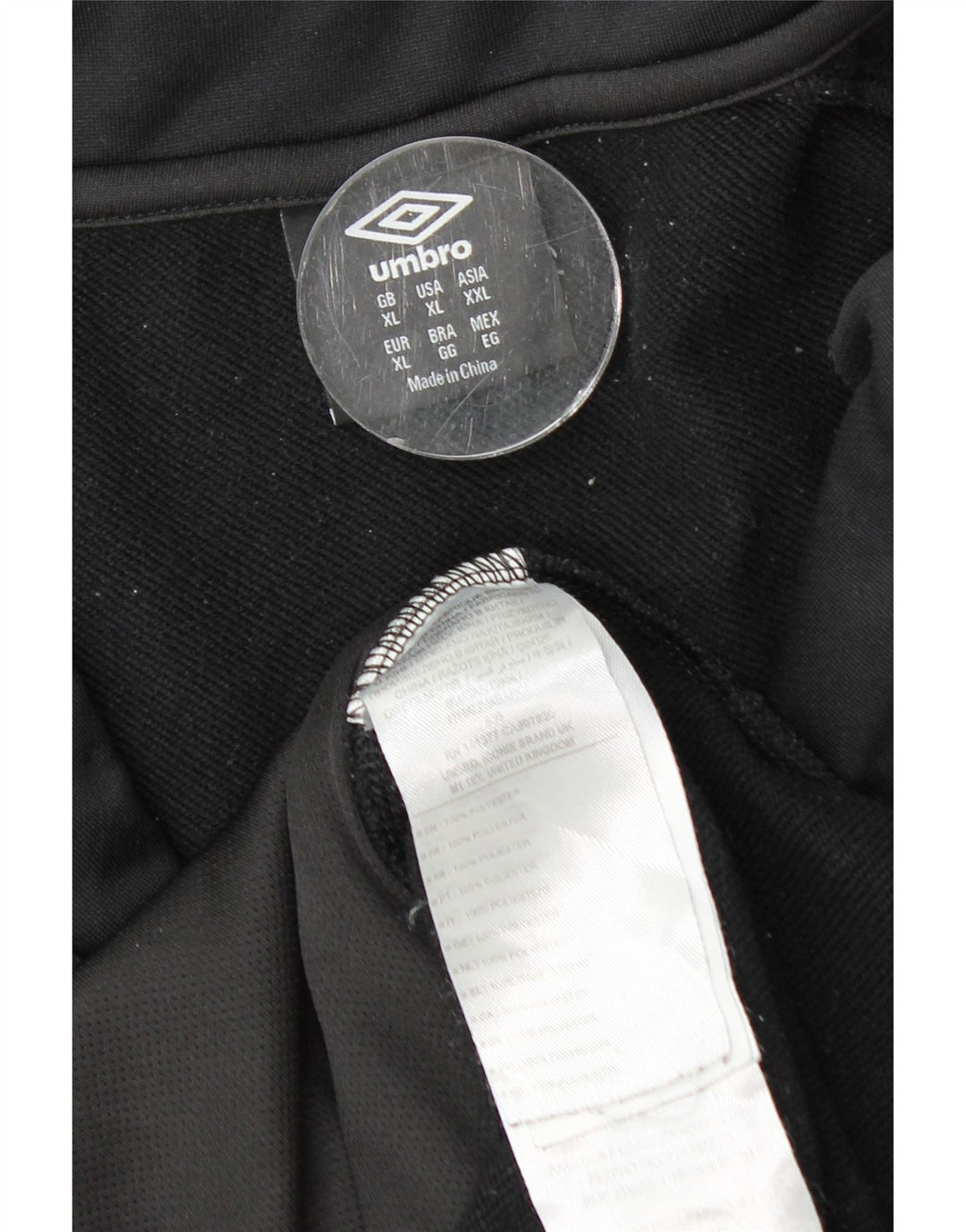 Giacca da ginnastica grafica da uomo Umbro XL nera in poliestere