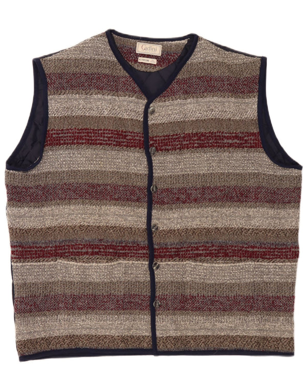 Gilet in maglia da uomo Cadini UK 43/44 XL a righe multicolore
