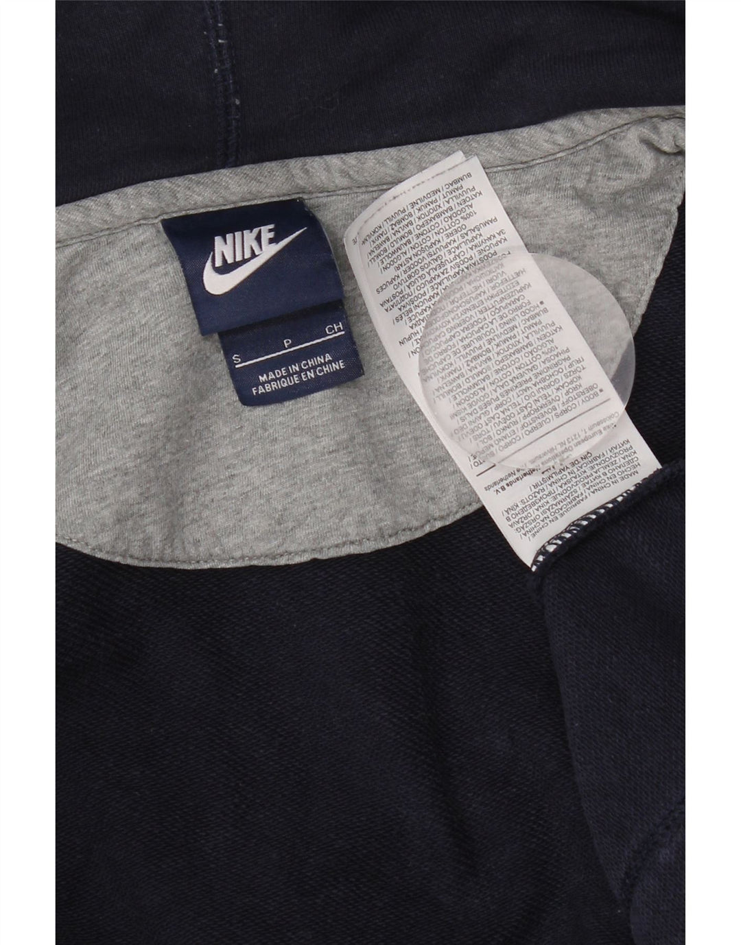 Felpa con cappuccio e zip Nike da uomo, piccola, in cotone blu navy