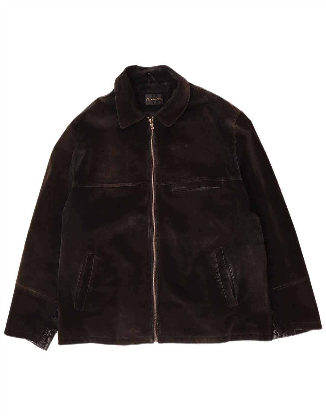 Giacca vintage in pelle scamosciata da uomo UK 42 XL in pelle marrone