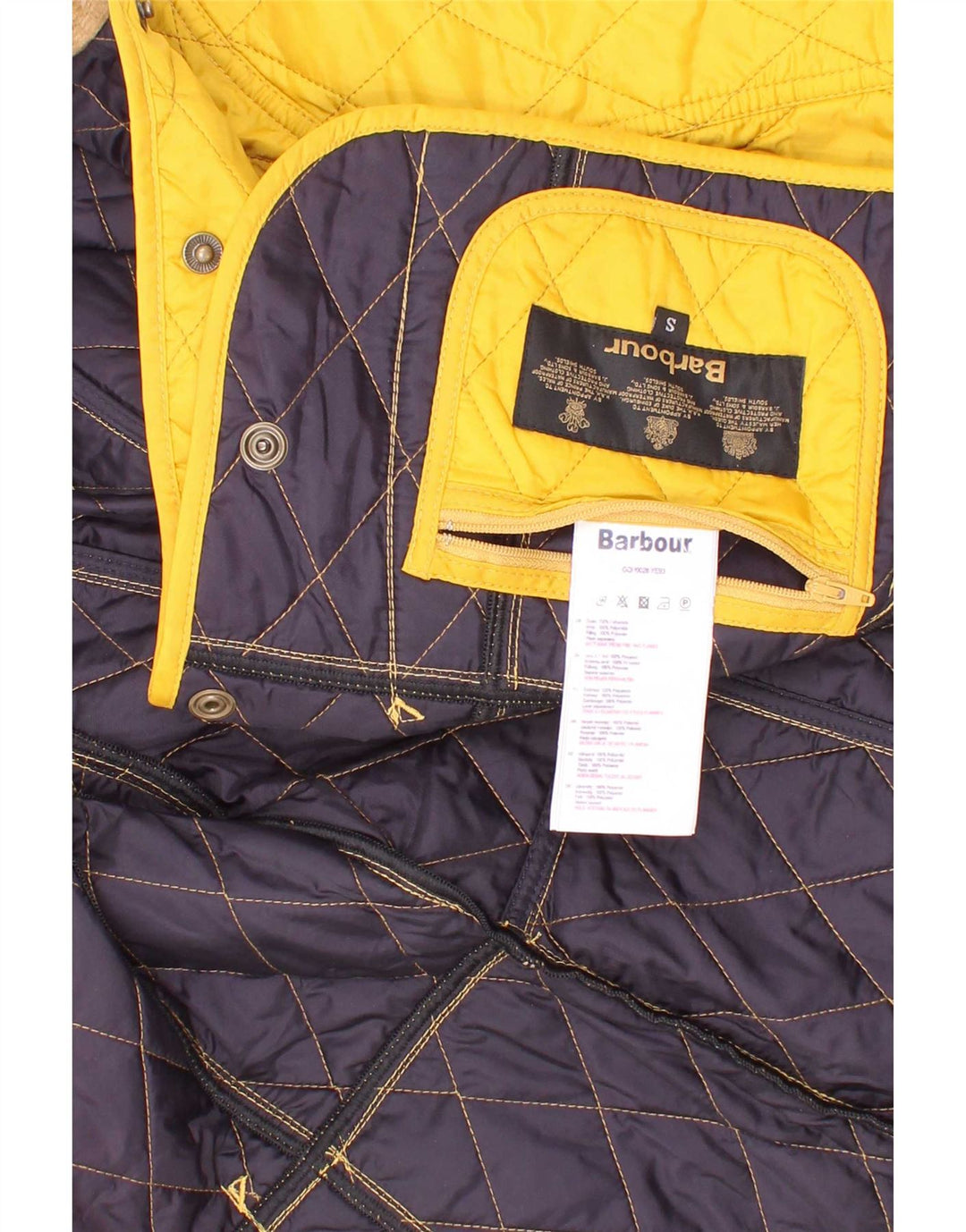 Giacca trapuntata per ragazze Barbour 5-6 anni Small Giallo Colourblock in poliammide