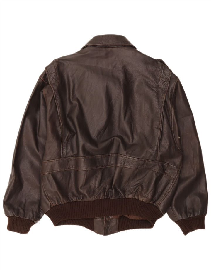 Giacca in pelle vintage da uomo UK 42 XL Marrone