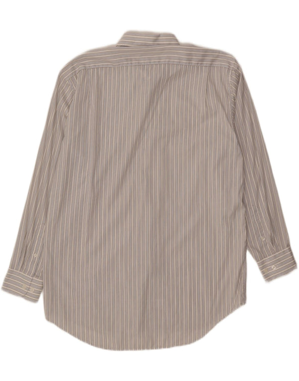 Pierre Cardin Mens Shirt XL Blue Striped Cotton