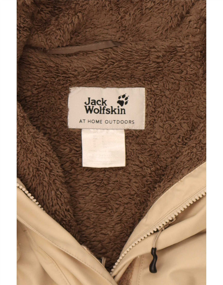 Giacca Parka con cappuccio da donna Jack Wolfskin UK 14 Poliestere beige medio