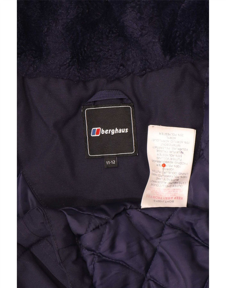 Giacca Parka con cappuccio per ragazzi Berghaus 11-12 anni blu navy in poliammide