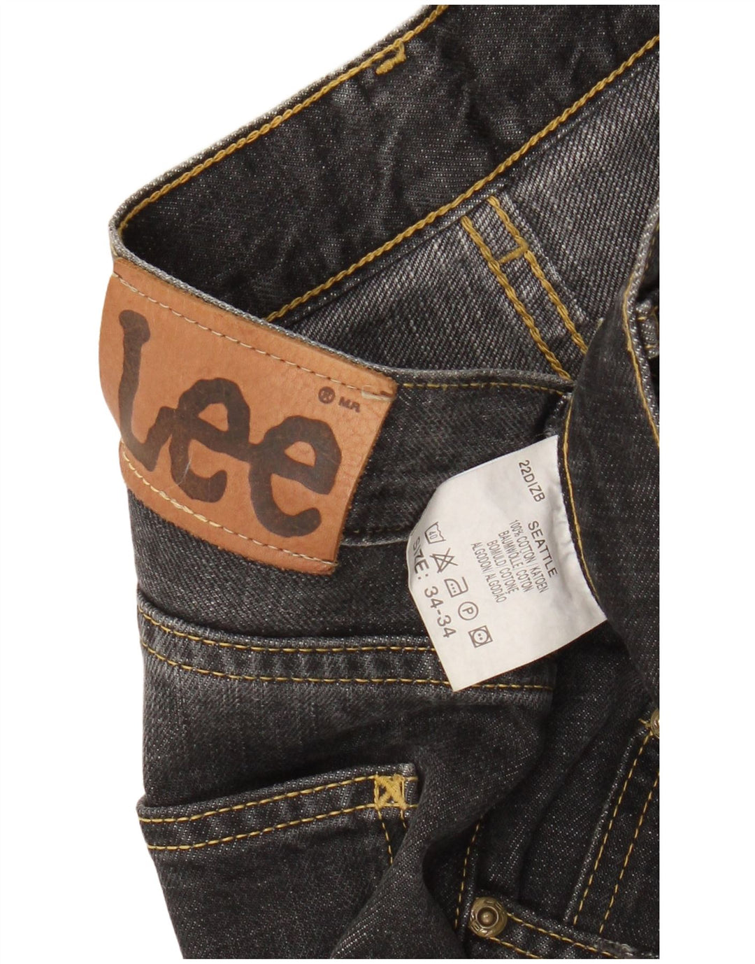 Jeans dritti da uomo LEE Seattle W34 L30 cotone nero