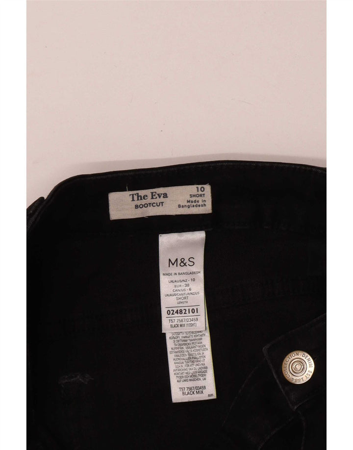 Marks & Spencer Donna The Eva Bootcut Jeans UK 10 Small W26 L28 Nero