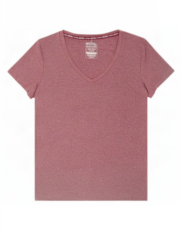 Mountain Warehouse Womens T-Shirt Top UK 14 Large Maroon Flecked Polyester