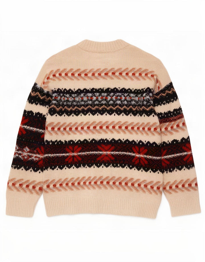 Maglione girocollo da uomo Zara, colore medio, bianco sporco, acrilico Fair Isle