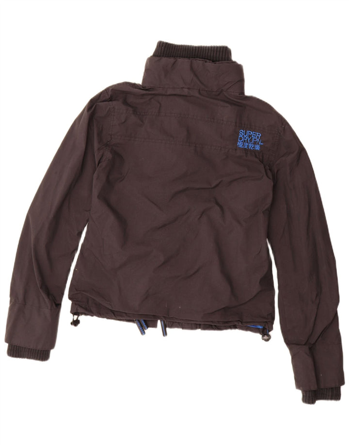 Giacca antipioggia grafica da donna SUPERDRY UK 16 grande nylon nero