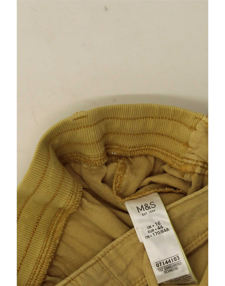 Pantaloncini da donna Marks & Spencer UK 16 Large W34 Lino kaki