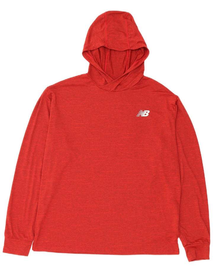 Maglione con cappuccio da donna New Balance UK 14 poliestere rosso medio