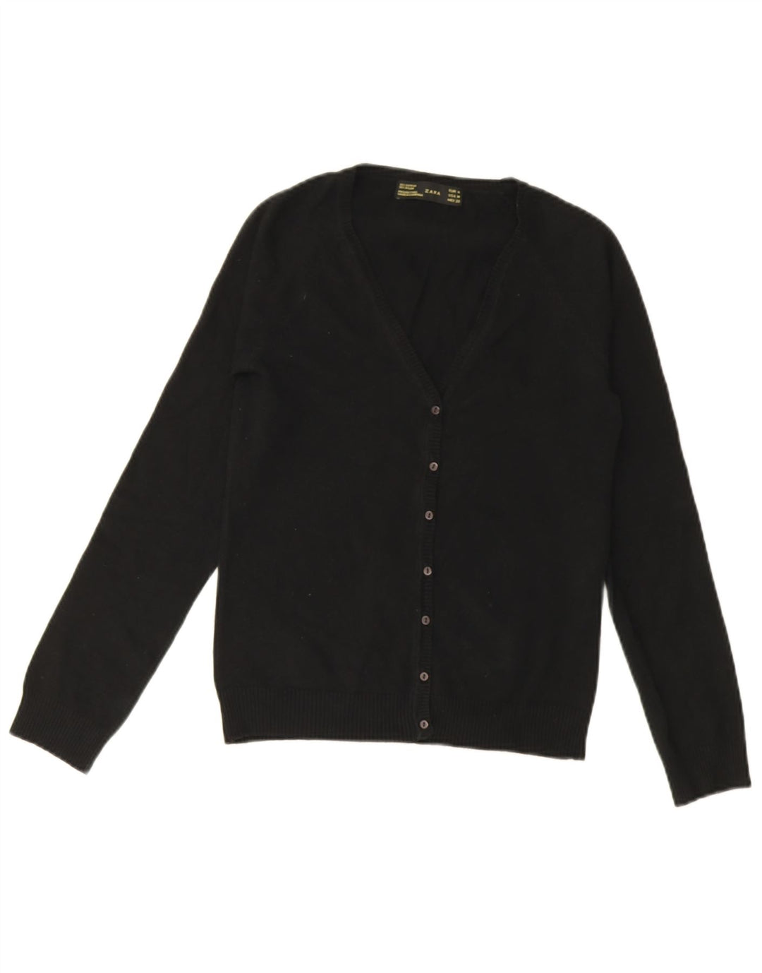 Maglione cardigan da donna Zara UK 12 cotone nero medio