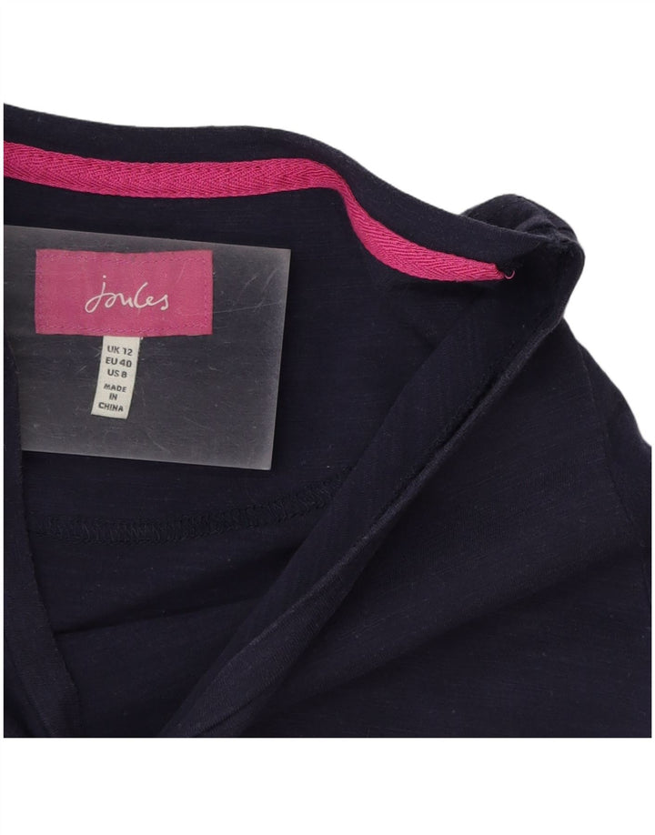 T-shirt da donna Joules Top UK 12 media cotone blu navy