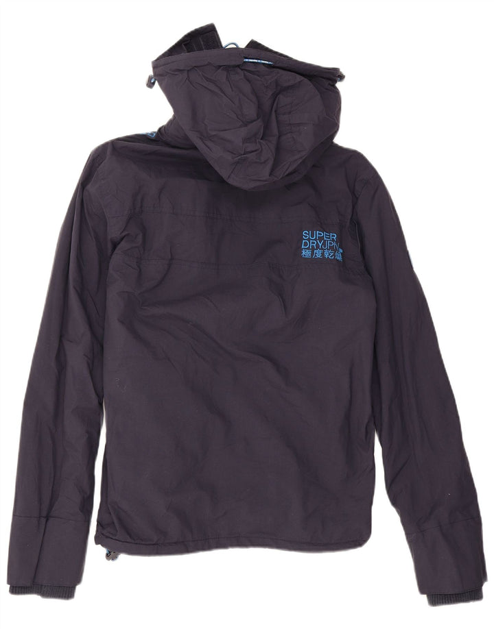 Giacca a vento con cappuccio da uomo Superdry UK 34 XS poliestere blu navy