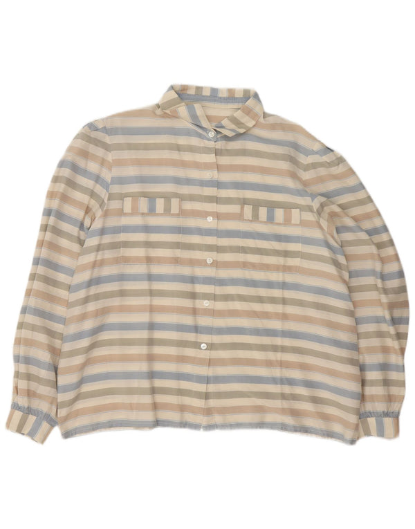 Camicia vintage da donna UK 18 XL a righe multicolore