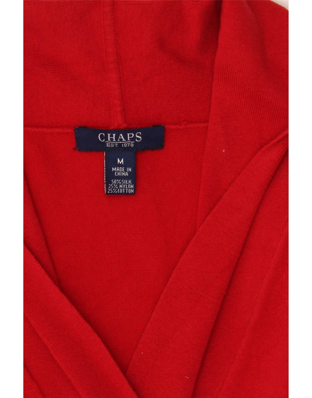 Maglione da donna Chaps con collo a scialle UK 12 Seta rossa media