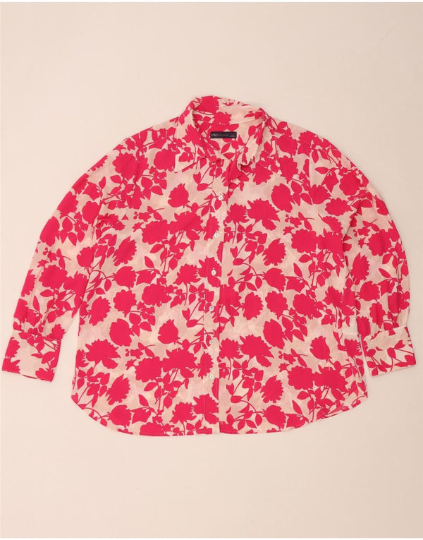 Camicetta camicia oversize da donna Marks & Spencer UK 18 XL Rosa floreale