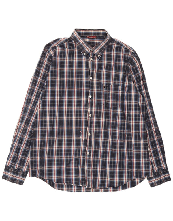 Camicia da uomo Carrera 2XL a quadri blu navy