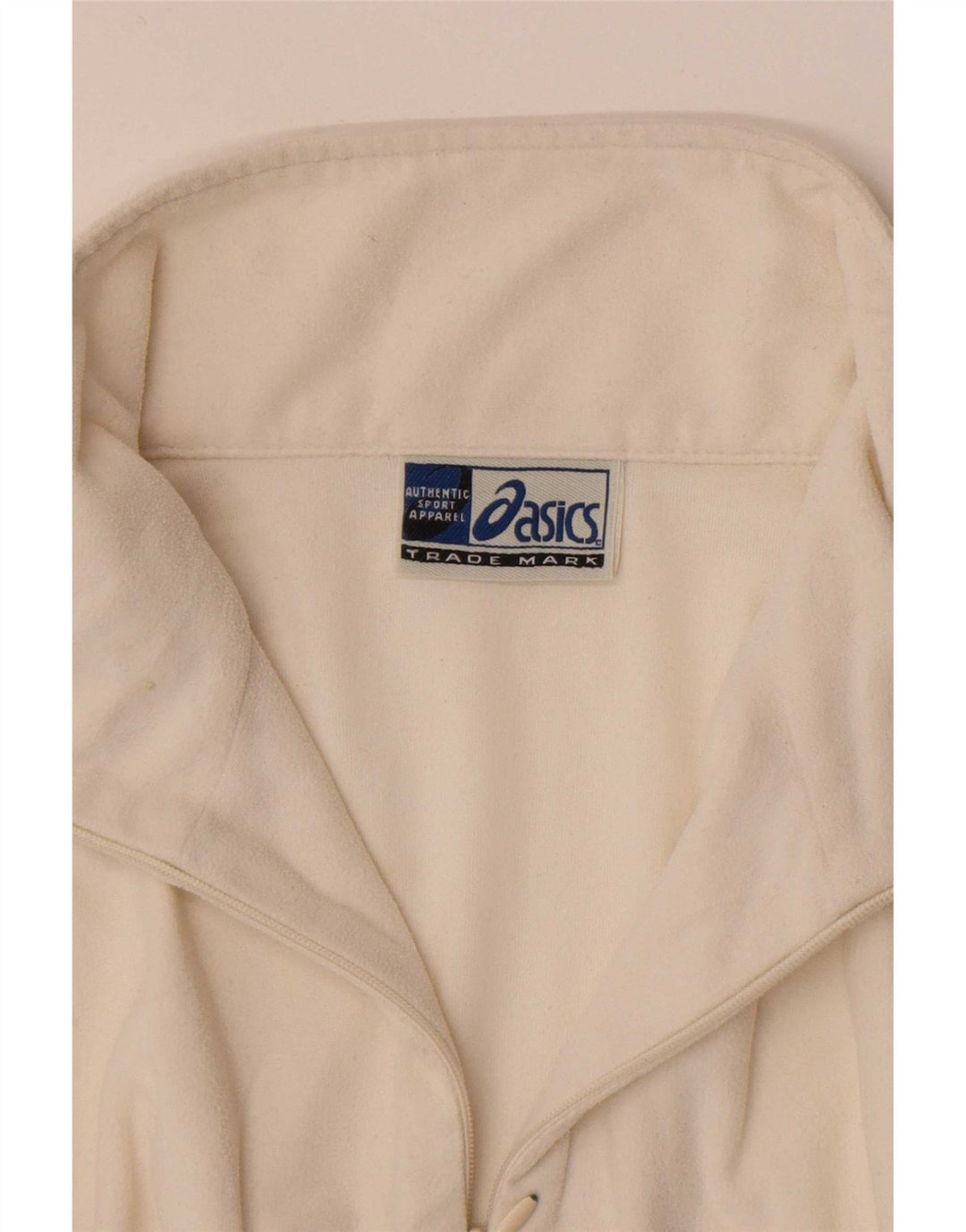 Maglione in pile da donna Asics con collo con zip UK 14 poliestere bianco medio