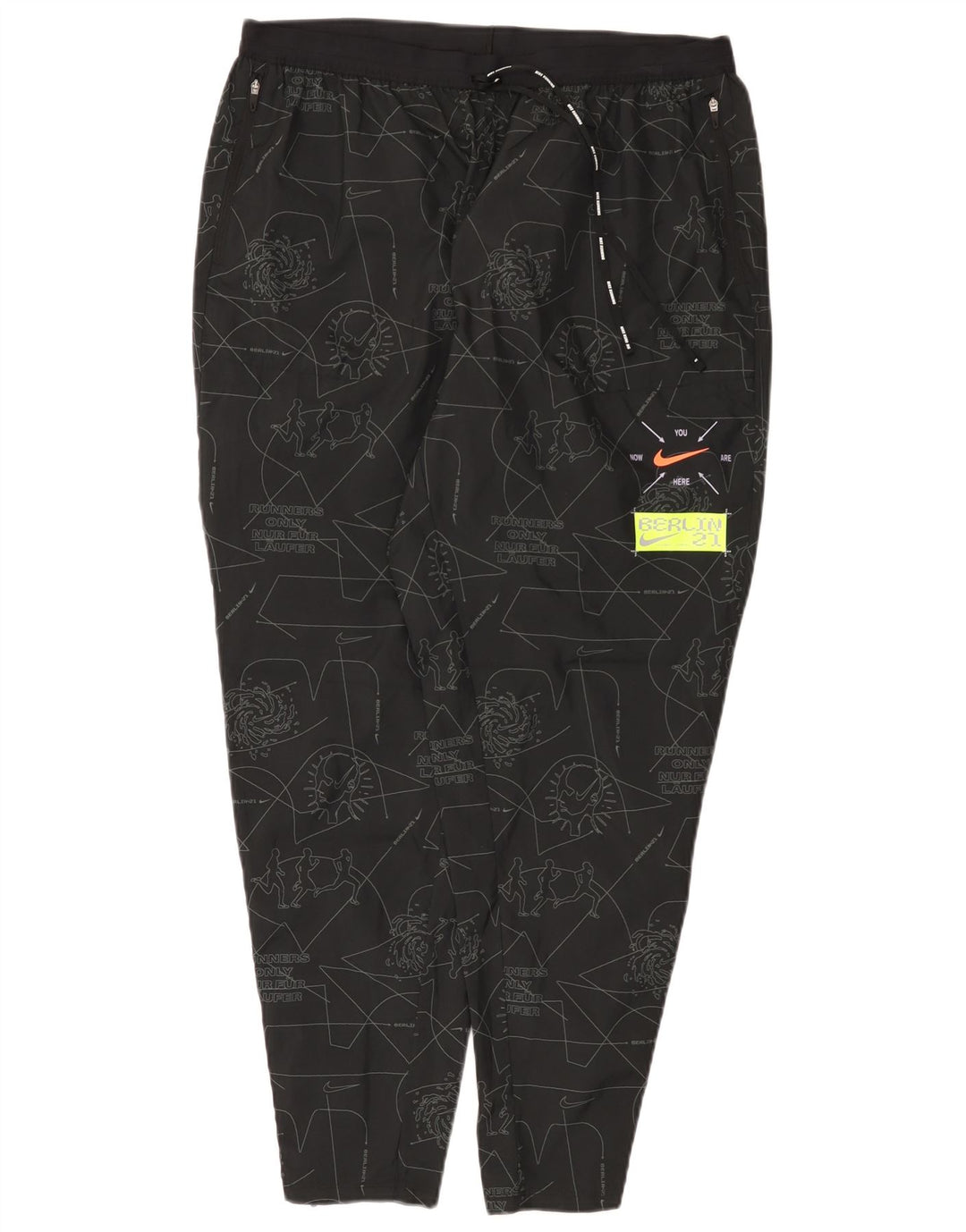 Pantaloni da tuta da donna Nike Dri Fit con motivo astratto UK 18 XL Nero