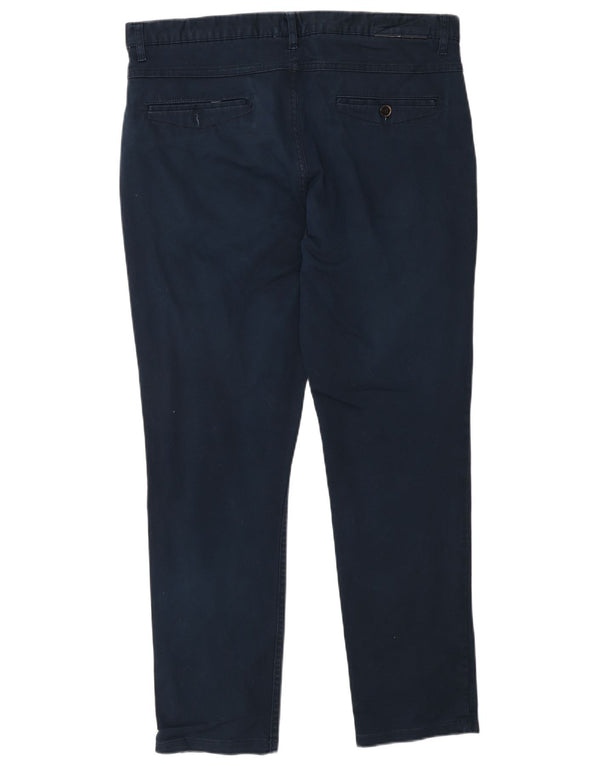 Pantaloni chino affusolati da uomo Zara EU 44 Large W34 L29 Cotone blu navy