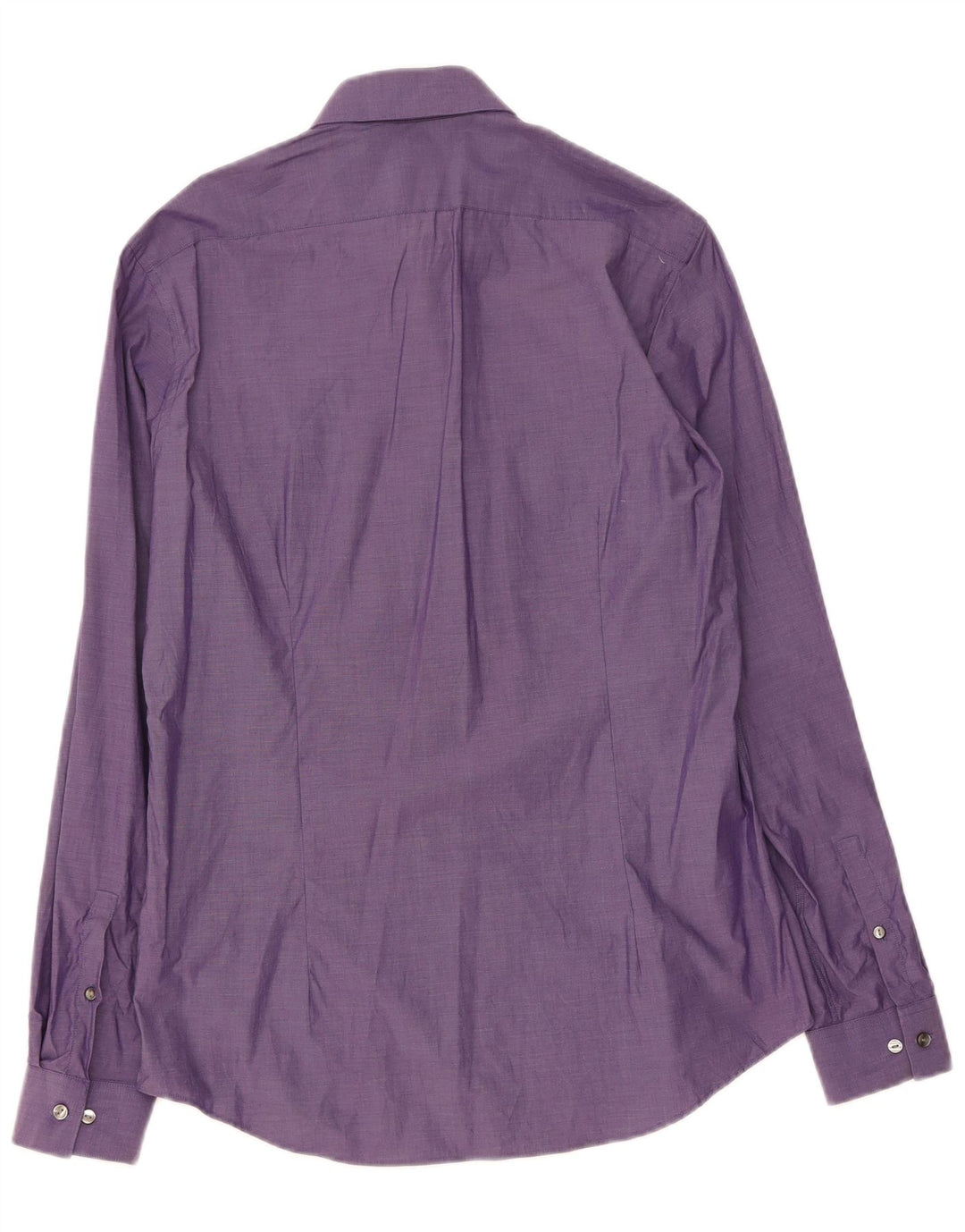CALVIN KLEIN Mens Slim Fit Shirt Large Purple Cotton