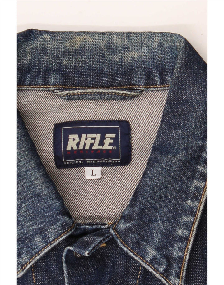 Giacca di jeans da uomo Rifle UK 40 grande cotone blu