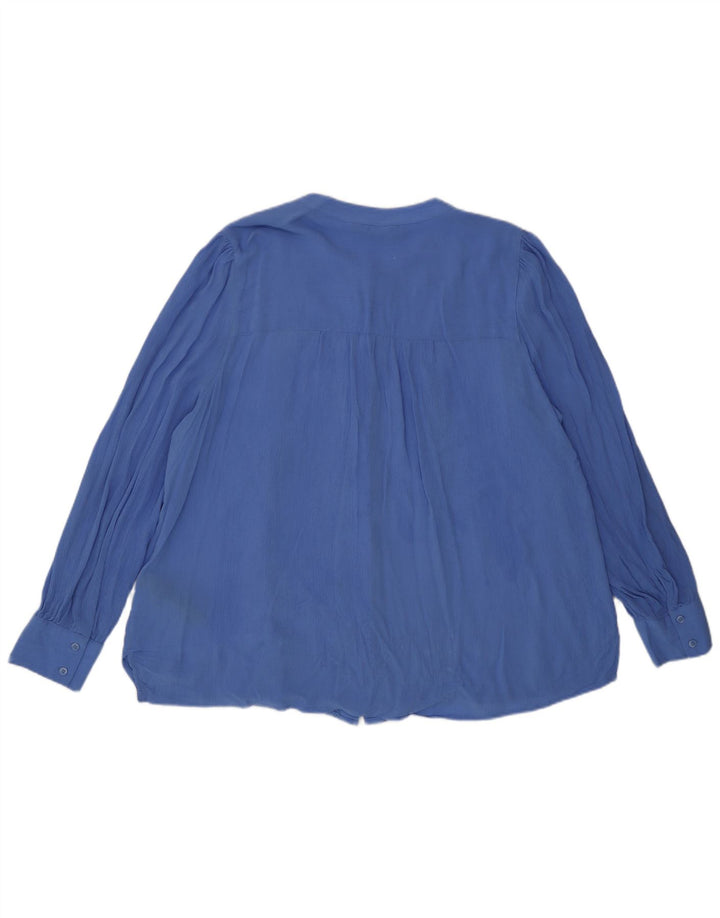 Camicetta camicia da donna Marks & Spencer UK 16 grande viscosa blu