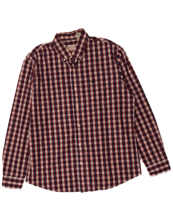 DOCKERS Camicia da uomo in cotone a quadri grandi blu navy