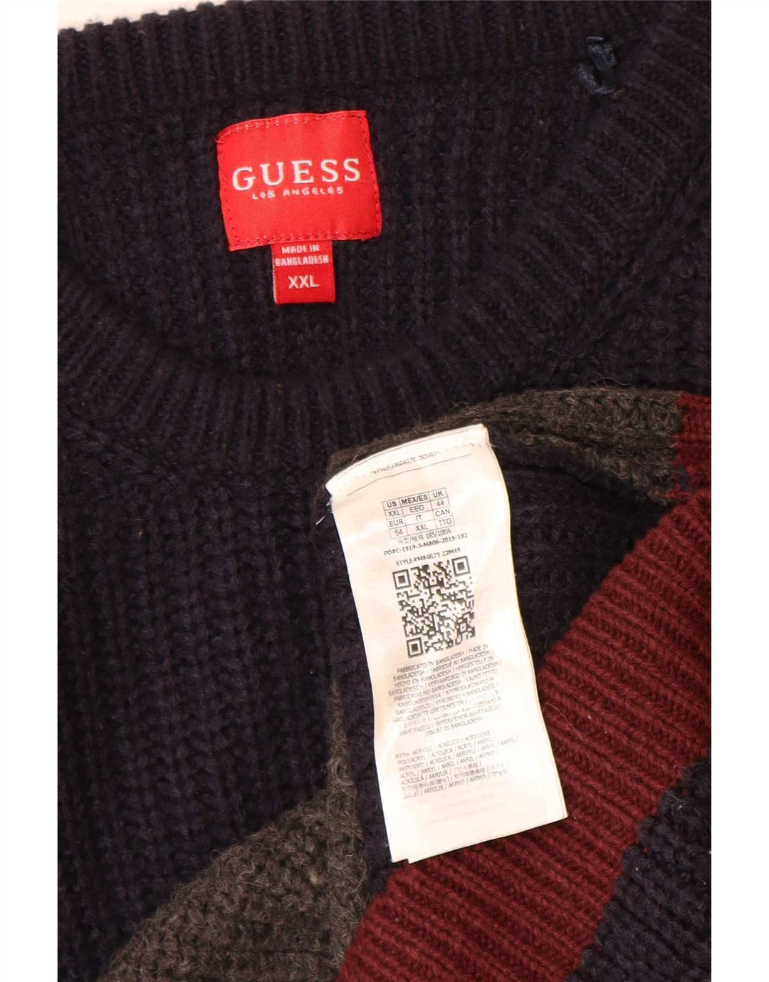 Maglione maglione girocollo da uomo Guess 2XL acrilico color block multicolore