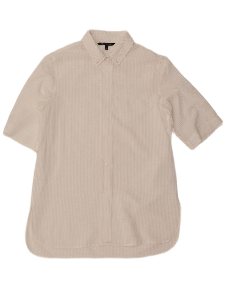Abito camicia da donna ARMANI EXCHANGE UK 14 gessato bianco medio