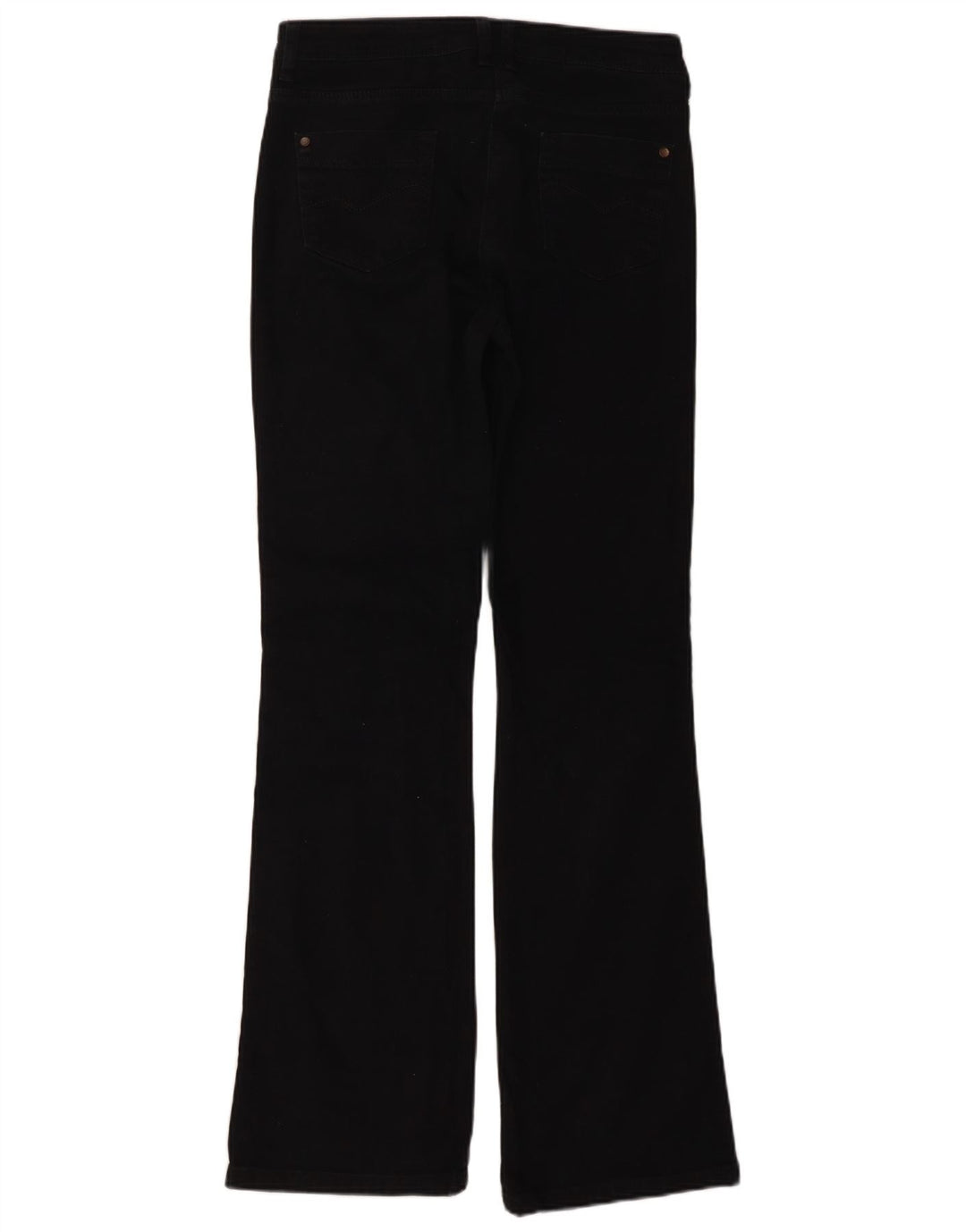 Jeans bootcut lunghi da donna Marks & Spencer UK 10 piccoli W28 L33 cotone nero