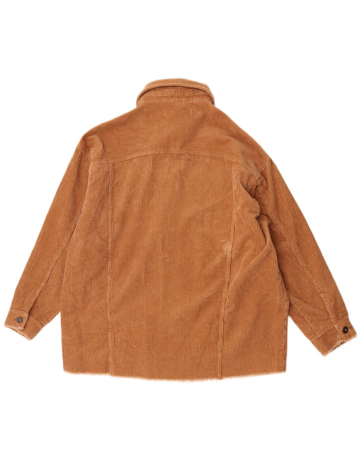 Giacca da donna oversize in velluto a coste Zara UK 10 piccola in cotone marrone