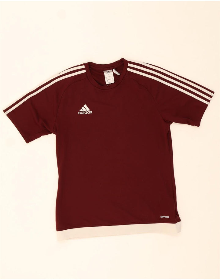 ADIDAS Mens Climalite T-Shirt Top Small Burgundy Colourblock Polyester Vintage Adidas and Second-Hand Adidas from Messina Hembry 