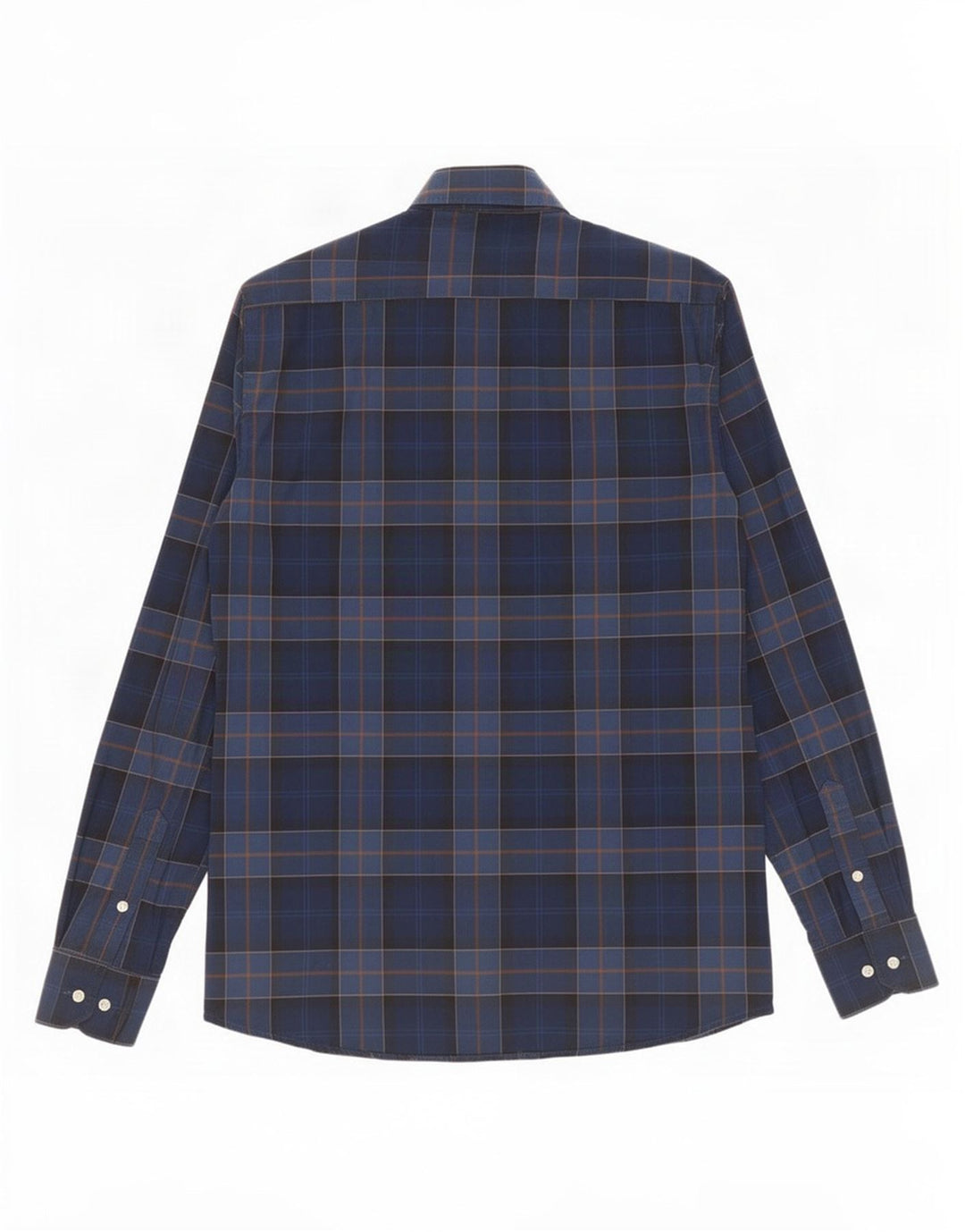 Camicia Barbour da uomo su misura in cotone scozzese blu medio