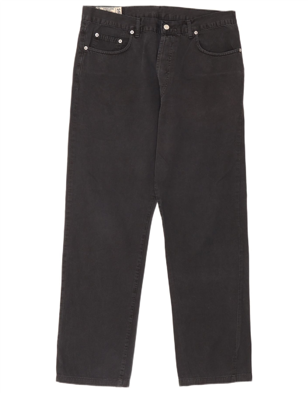 Jeans dritti da uomo uniformi W36 L30 cotone nero