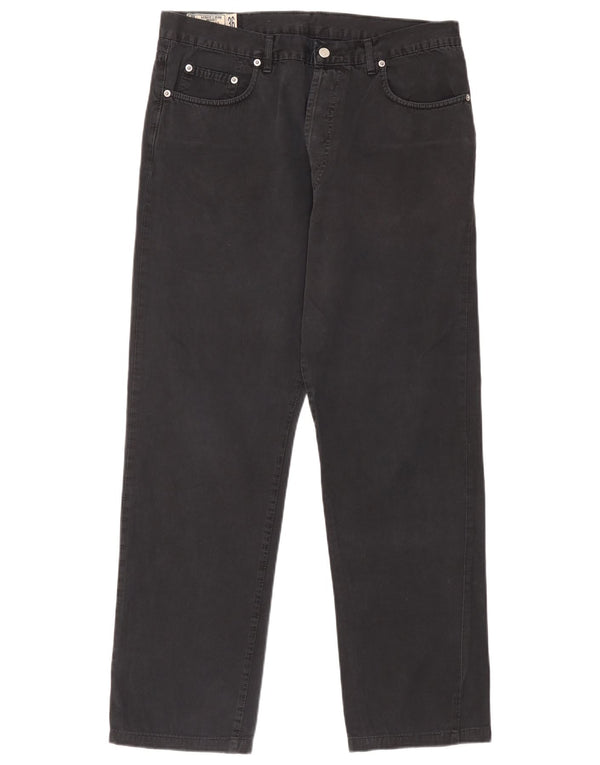 Jeans dritti da uomo uniformi W36 L30 cotone nero