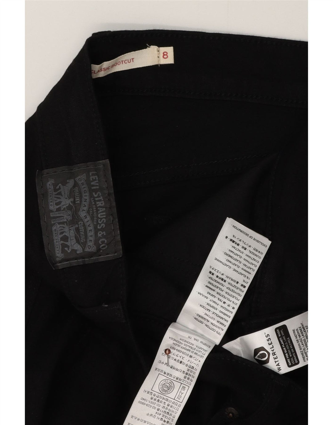 LEVI'S Jeans classici bootcut da donna US 8 medi W30 L29 cotone nero