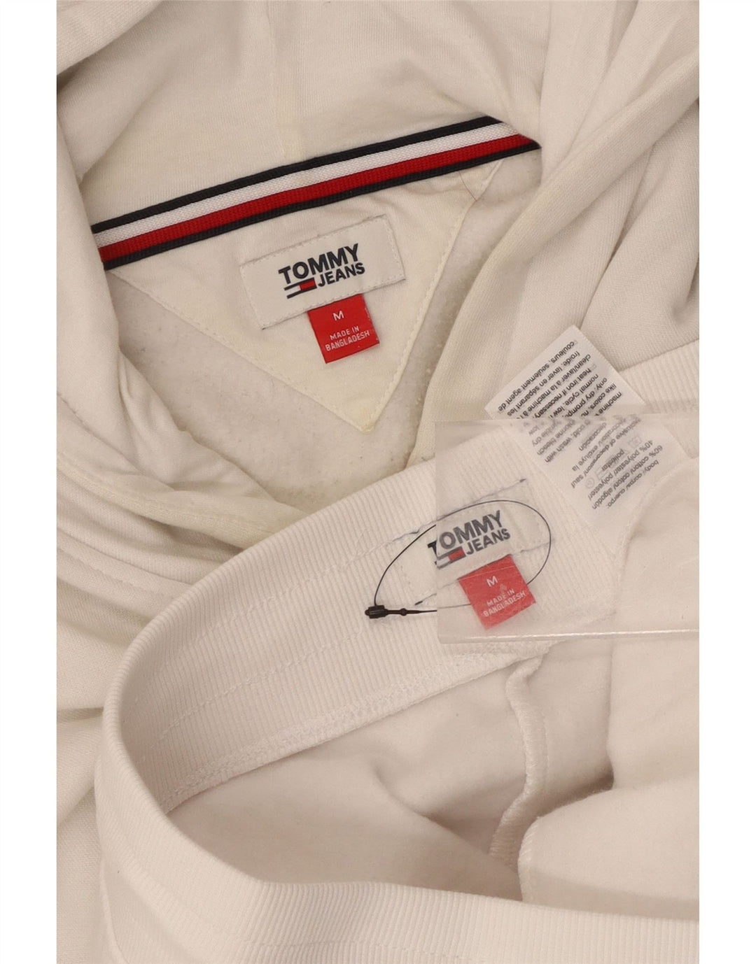 Tuta intera da donna con grafica Tommy Hilfiger UK 14 cotone bianco medio