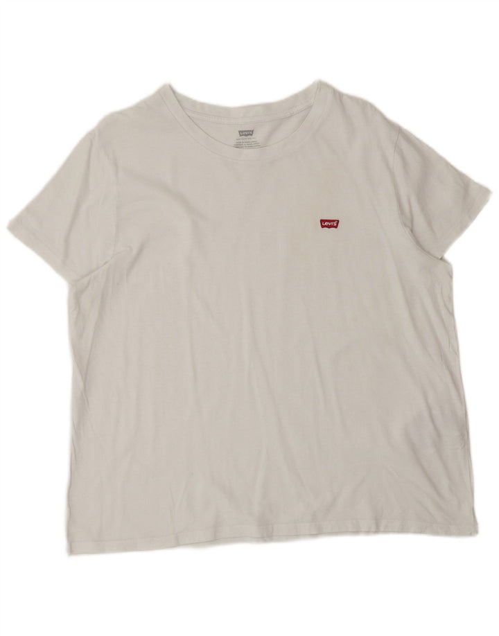 T-shirt da donna Levi's Top UK 16 grande cotone bianco