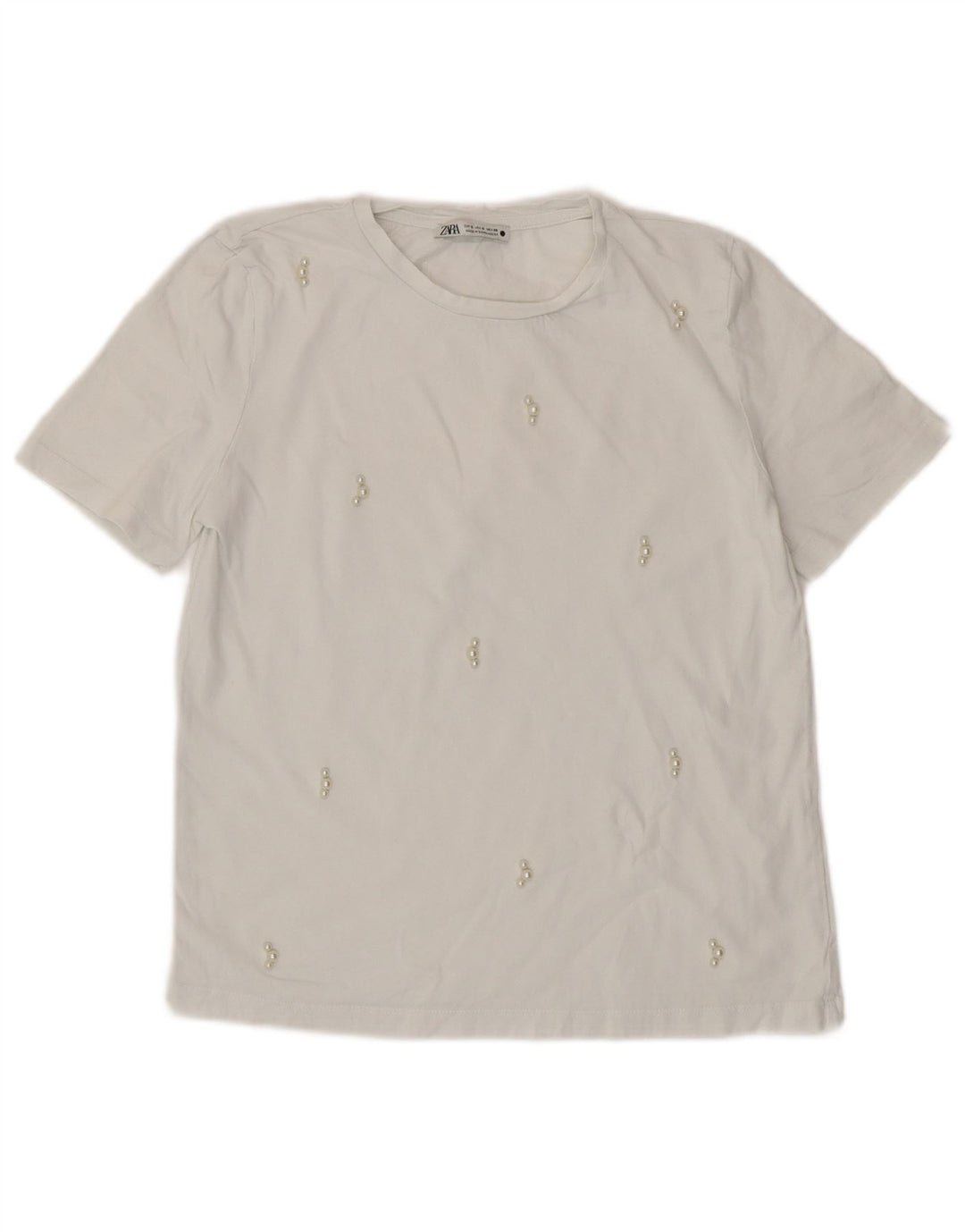 T-shirt da donna ZARA Top UK 8 piccola bianca